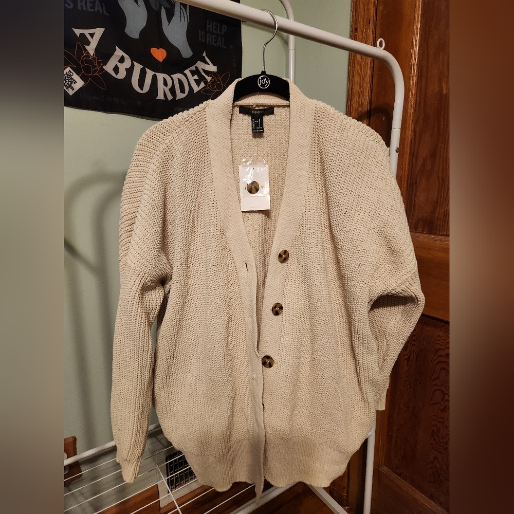 Forever 21 Cream Cardigan